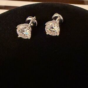 Sterling Silver Moissanite Stud Earrings